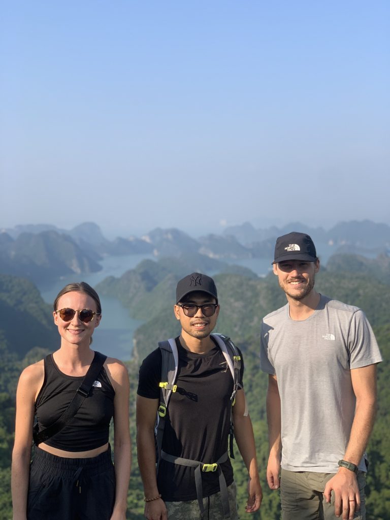 View over Lan Ha Bay from Navy Peak above Viet Hai village