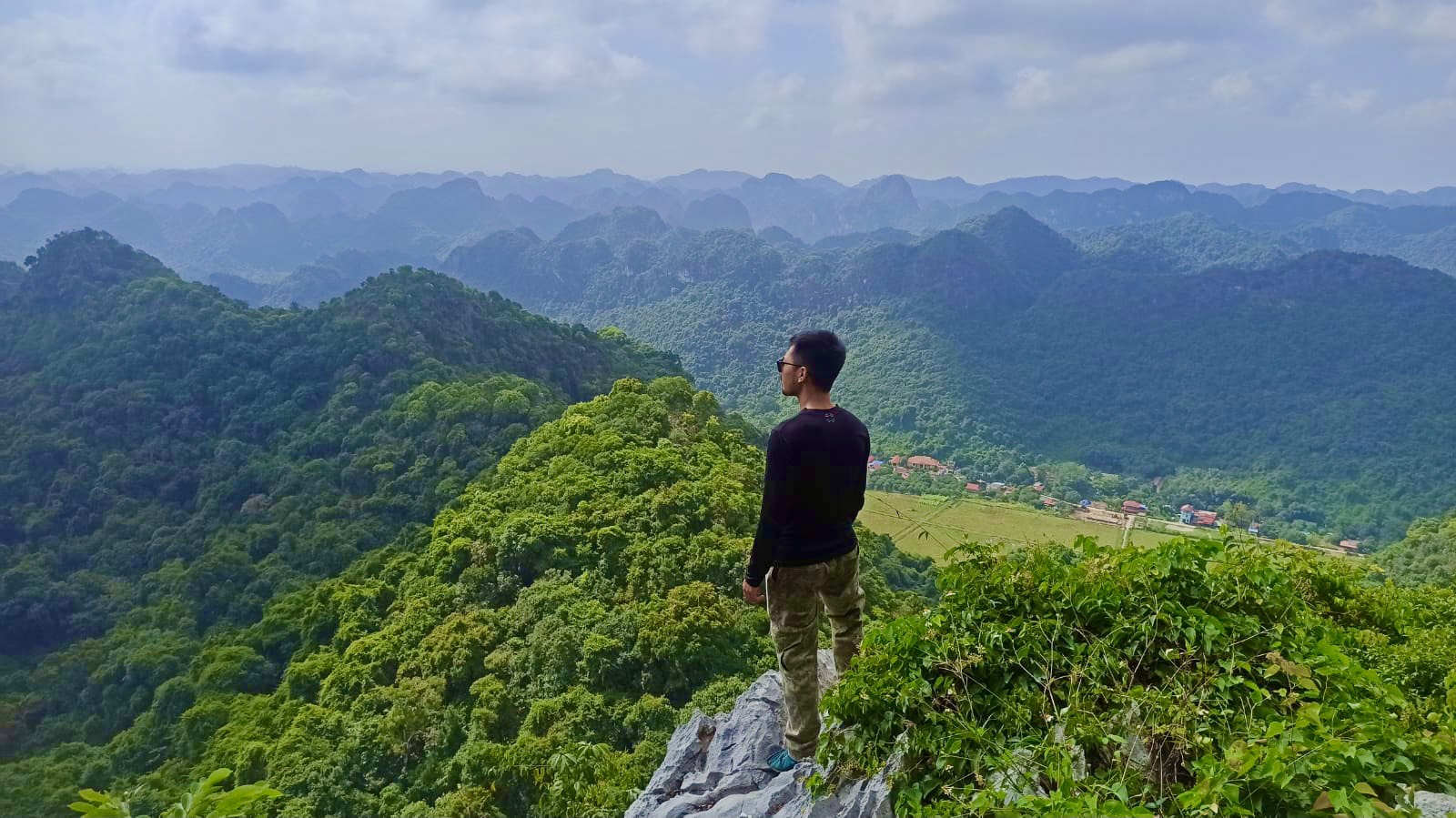 Panoramic view from Navy Peak Cat Ba Island Lan Ha Bay