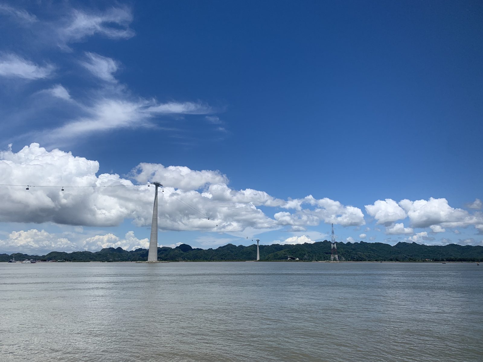Ferry crossing to Cat Ba Island on a bright day
