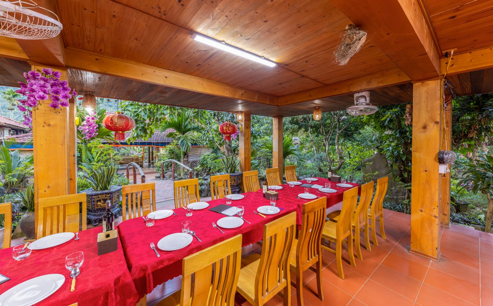 Vietnamese home-cooked dishes served family style at Lan Homestay, Cat Ba Island